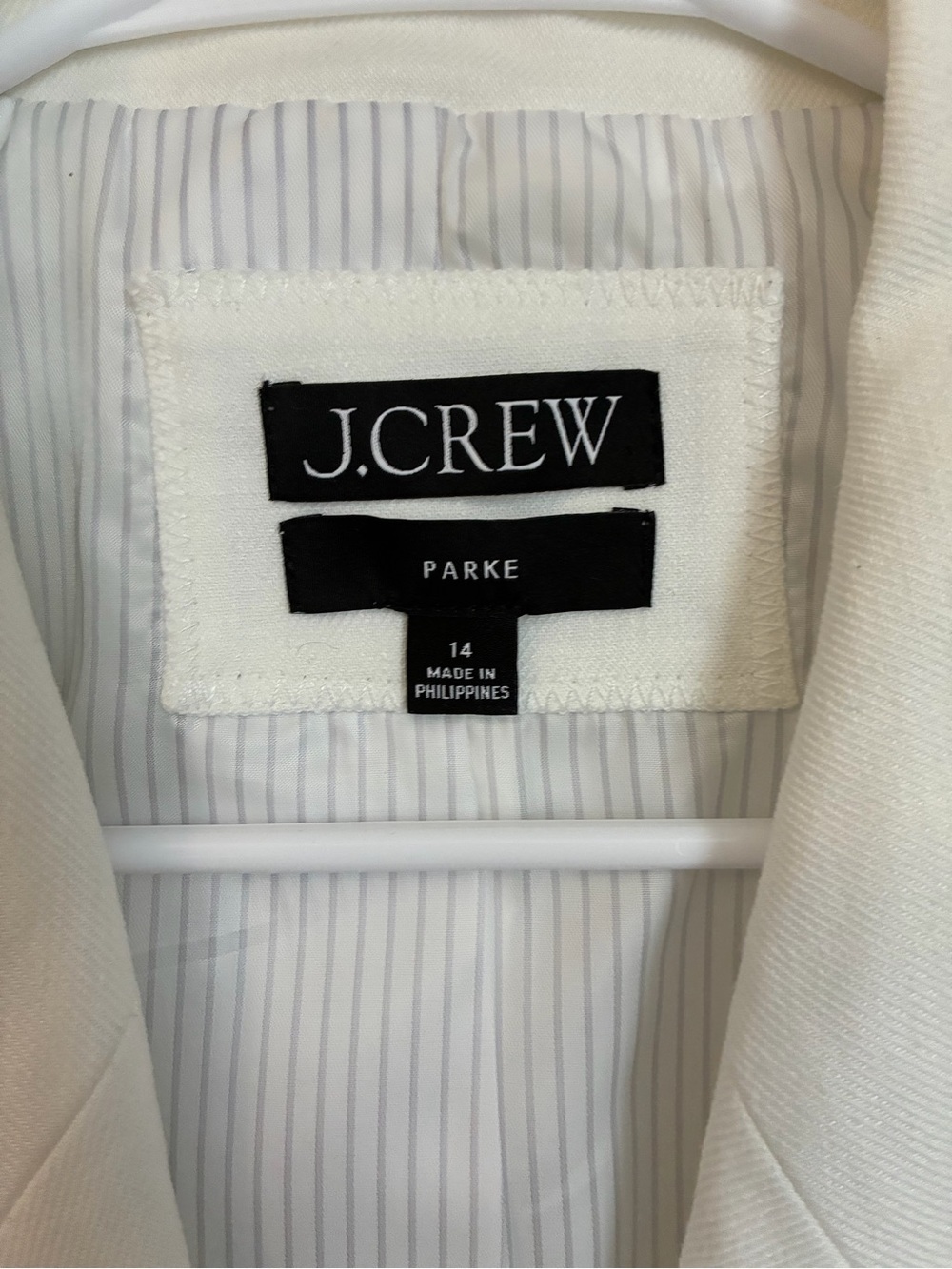 J Crew Parke Blazer Linen Blend White Size 14 - Picture 3 of 8